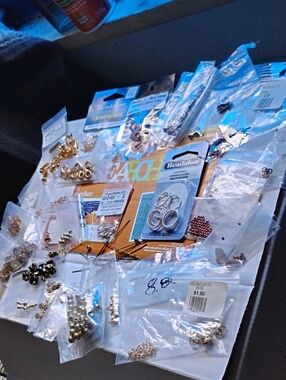 Assorted Jewelry Findings & Beads - Gold and Silver